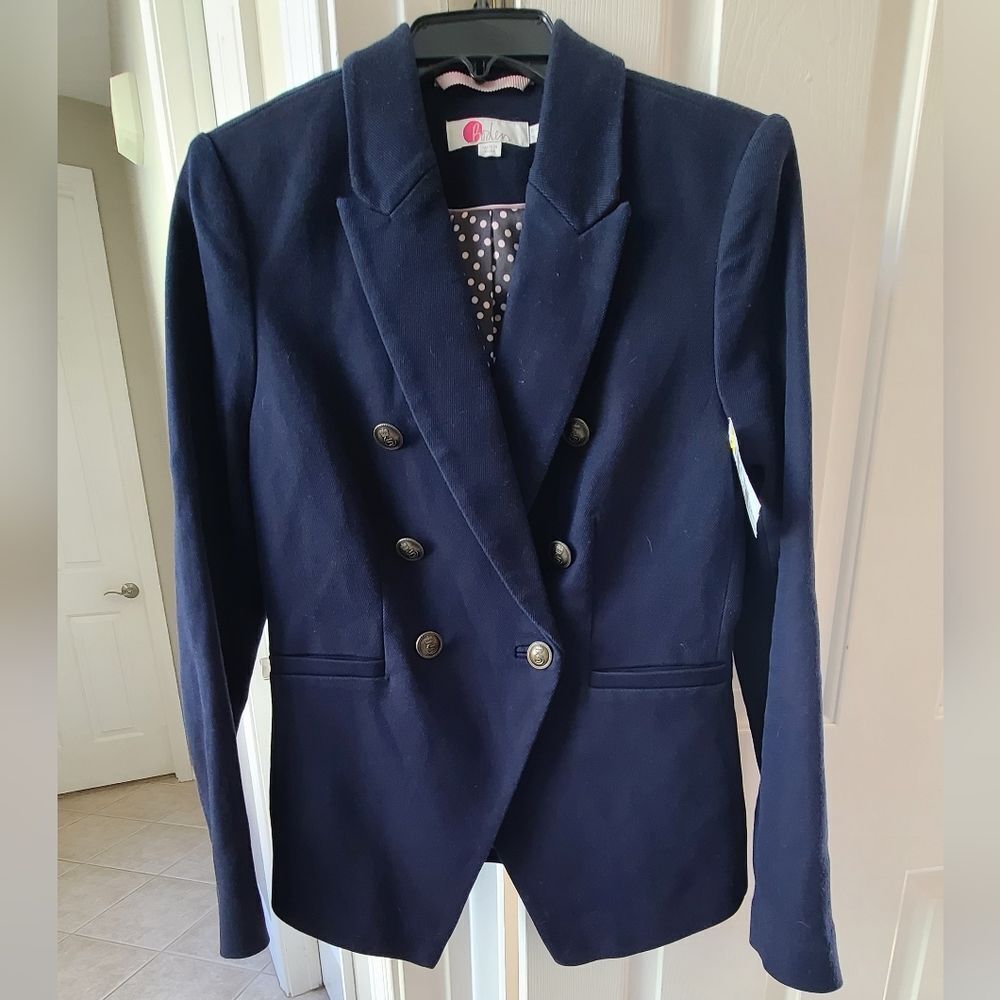 Boden Double-Breasted Navy Blazer with Gold Buttons - Picture 4 of 10